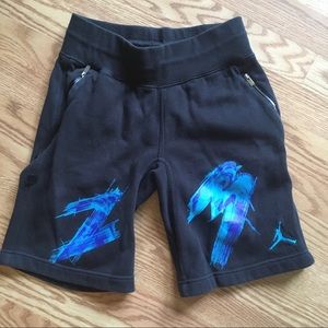 Boys M Jordan black shorts, sweatshirt material